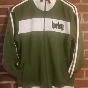 Green and white Hurley King zip up jacket